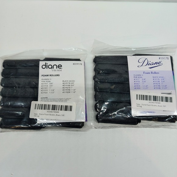 NEW Diane Foam Rollers Black 5/8 inches TWO packs of 14 - Picture 5 of 7